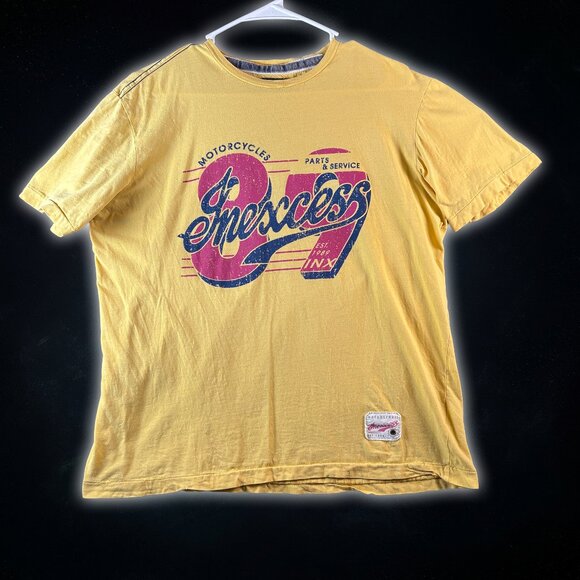 Inexcess 89 Motorcycle Naturetrail Yellow 100% Cotton T-Shirt Men's Size XL - Picture 1 of 9
